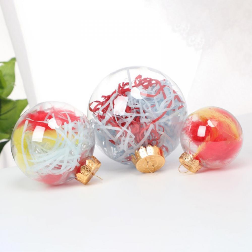 6 PCS Clear Plastic Fillable Ornaments,Transparent DIY Craft Ball